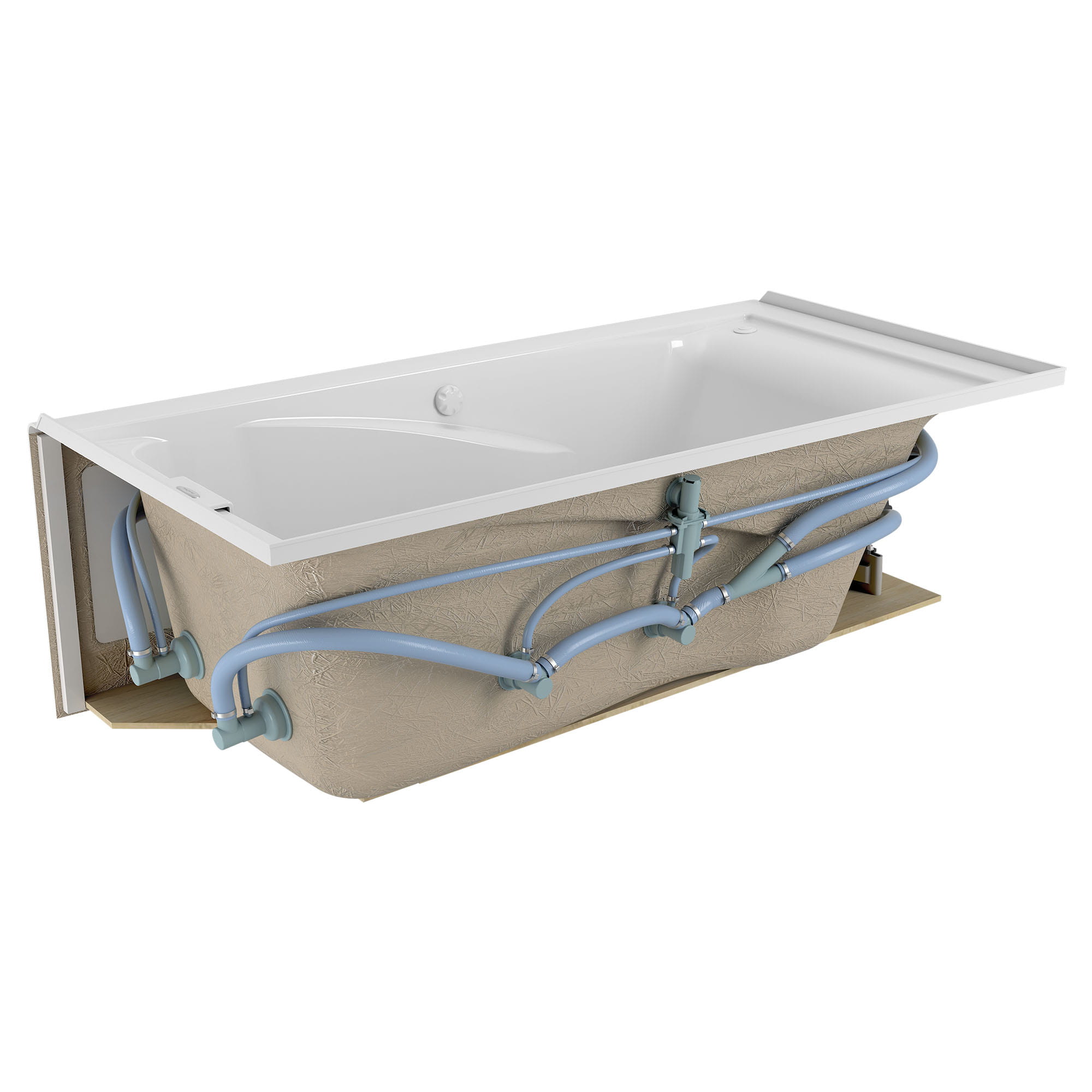 Mainstream 60in x 32in 8 Jet Whirlpool Tub with Left Hand Drain WHITE